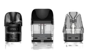 Refillable-vape-pods-in-black-and-clear-styles-perfect-for-easy-filling